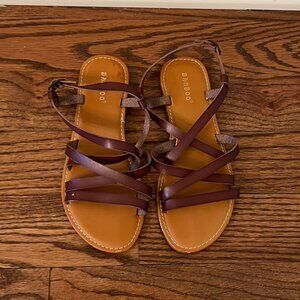 Bamboo Women's Brown Strappy Sandals